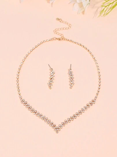 Luxe ketting en oorbellen set